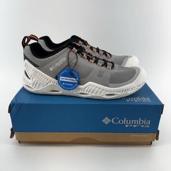 Columbia Men's PFG Pro Sport Shoes White and Steam Grey Size 8.5